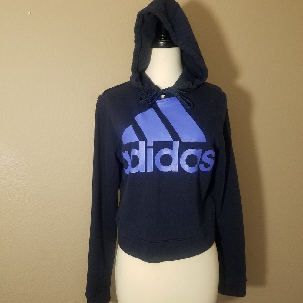 Adidas Navy Blue cropped Hoodie